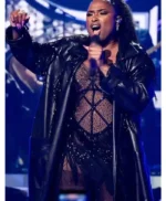 Jennifer Hudson 2024 Black Leather Trench Coat