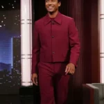 Jimmy Kimmel Live Jaafar Jackson Burgundy Suit