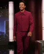 Jimmy Kimmel Live Jaafar Jackson Burgundy Suit