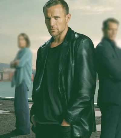 Jo Nesbo’s Detective Hole Tobias Santelmann Black Leather Jacket