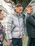 Joe Gilgun Brassic S03 Silver Puffer Jacket