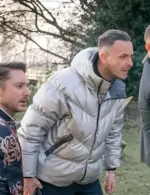 Joe Gilgun Brassic S03 Silver Puffer Jacket