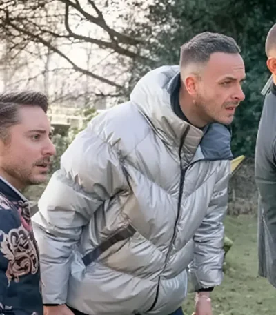 Joe Gilgun Brassic S03 Silver Puffer Jacket