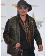 Johnny Depp Distressed Leather Jacket