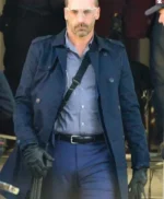 Jon Hamm Baby Driver Buddy Blue Long Trench Coat