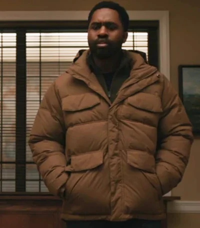 Joshua Echebiri Elsbeth S02 Brown Puffer Jacket