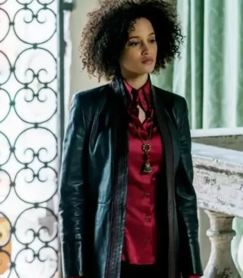 Juliette Durand A Discovery of Witches Black Leather Coat