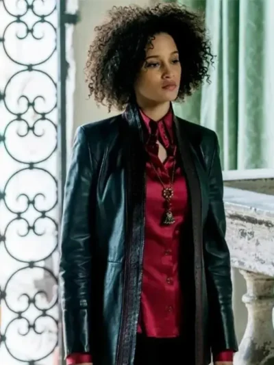 Juliette Durand A Discovery of Witches Black Leather Coat
