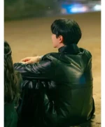 Kang Tae-Pung Typhoon Family Black Leather Coat