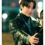Kang Tae-Pung Typhoon Family Black Leather Coat