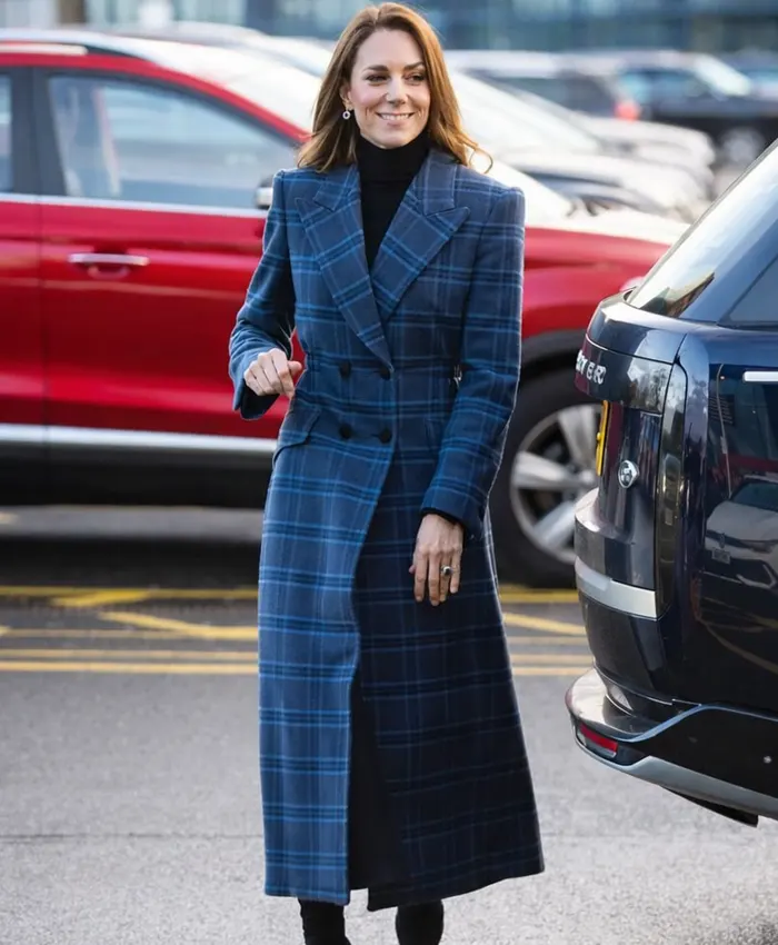 Kate Middleton Blue Plaid Coat Kate Middleton Blue Plaid Coat