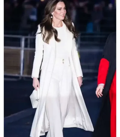 Kate Middleton Christmas Carol White Coat