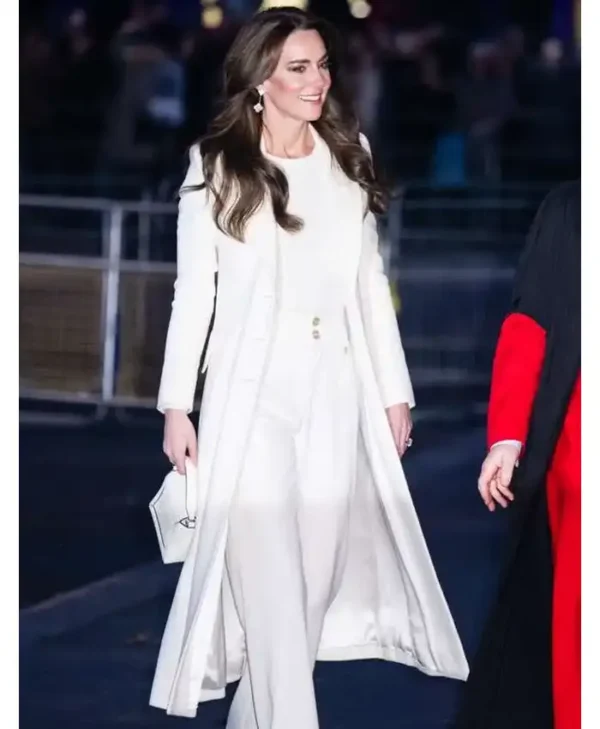 Kate Middleton Christmas Carol White Coat