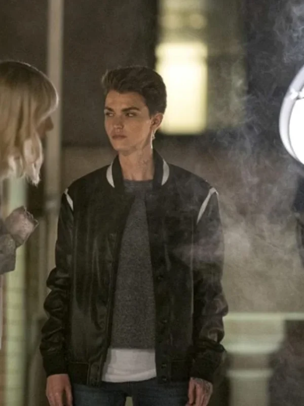 Katherine Kane Batwoman Black Varsity Bomber Jacket