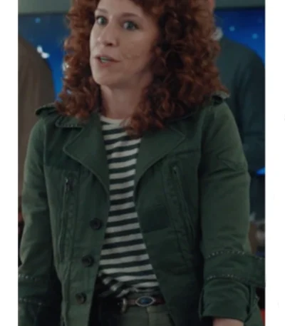 Kathy Griffin Elsbeth S03 Green Button Down Jacket