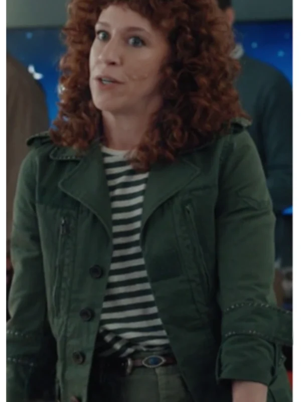 Kathy Griffin Elsbeth S03 Green Button Down Jacket