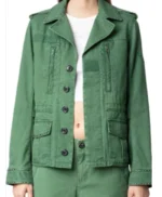 Kathy Griffin Elsbeth S03 Green Button Down Jacket