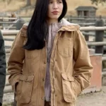 Kelsey-SF Shearling Fur Brown Utility Jacket