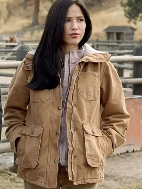 Kelsey-SF Shearling Fur Brown Utility Jacket