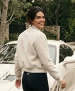 Kendal Jenner Cream Bomber Jacket