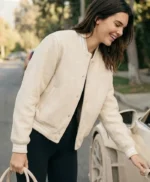 Kendal Jenner Cream Bomber Jacket