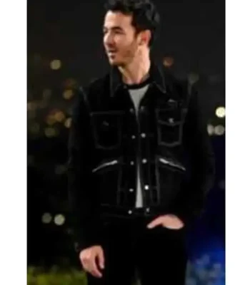 Kevin Jonas Claim to Fame S01 Black Denim Jacket