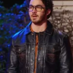 Kevin Jonas Claim to Fame S02 black Leather Jacket