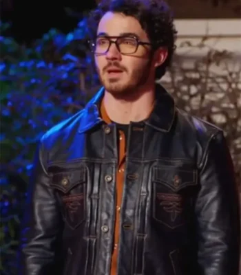 Kevin Jonas Claim to Fame S02 black Leather Jacket