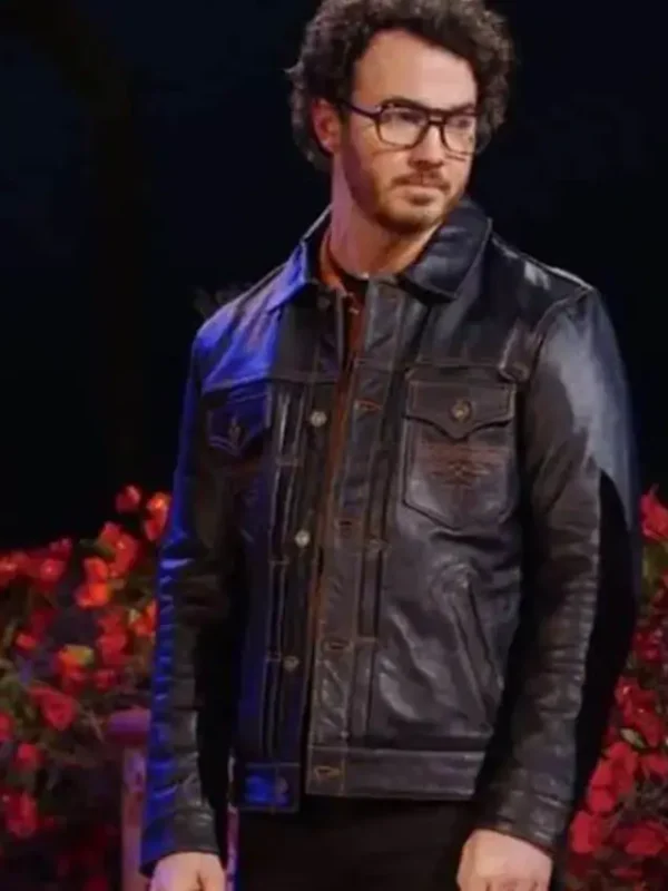 Kevin Jonas Claim to Fame S02 black Leather Jacket