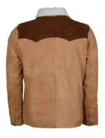 Kevin Shirt Style Fur Collar Brown Suede Leather Jacket