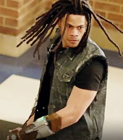 Khalil Payne Black Lightning Denim Vest