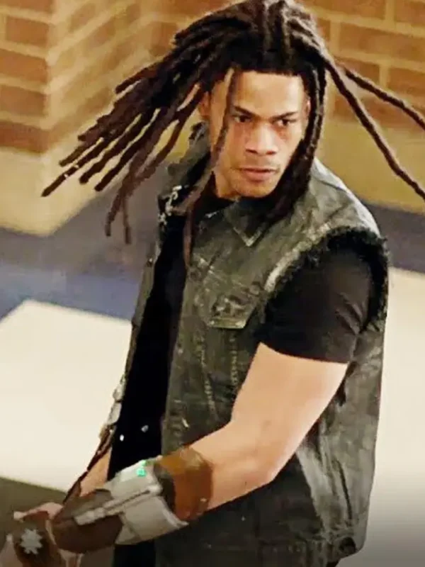 Khalil Payne Black Lightning Denim Vest