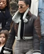 Kourtney Kardashian B3 Shearling Leather Jacket