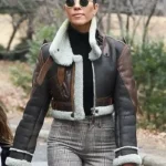 Kourtney Kardashian B3 Shearling Leather Jacket
