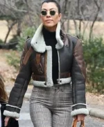Kourtney Kardashian B3 Shearling Leather Jacket