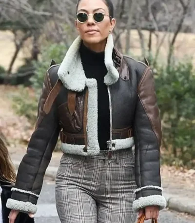 Kourtney Kardashian B3 Shearling Leather Jacket