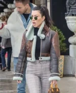 Kourtney Kardashian B3 Shearling Leather Jacket