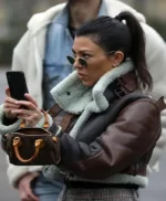 Kourtney Kardashian B3 Shearling Leather Jacket