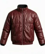 Stray Kids Hyunjin Maroon Leather Jacket