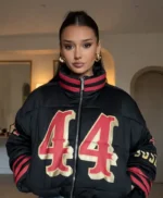 Kristin Juszczyk 44 Black Puffer Jacket