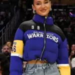 Kristin Juszczyk Warriors Cropped Puffer Jacket