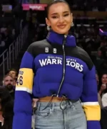 Kristin Juszczyk Warriors Cropped Puffer Jacket