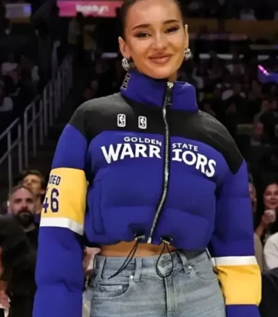 Kristin Juszczyk Warriors Cropped Puffer Jacket