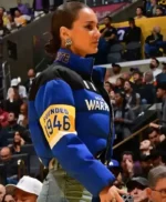 Kristin Juszczyk Warriors Cropped Puffer Jacket