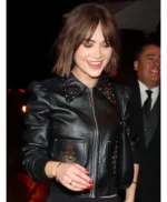 LA 2026 Emilia Jones Black Leather Jacket