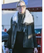 LA Alice Evans Black Leather Vest