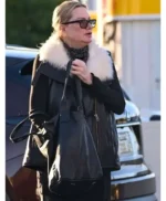 LA Alice Evans Black Leather Vest