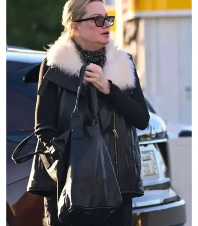 LA Alice Evans Black Leather Vest