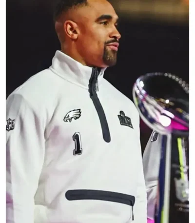 LIX Super Bowl Jalen Hurts White Jacket
