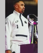 LIX Super Bowl Jalen Hurts White Jacket